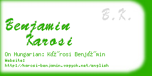 benjamin karosi business card